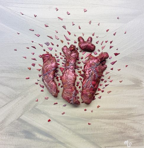 Mixed- acrylic & clay
